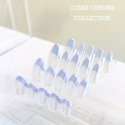 Clear chrome - Instant nails, Handmade Luxury Press on nails, Fashion Accessories