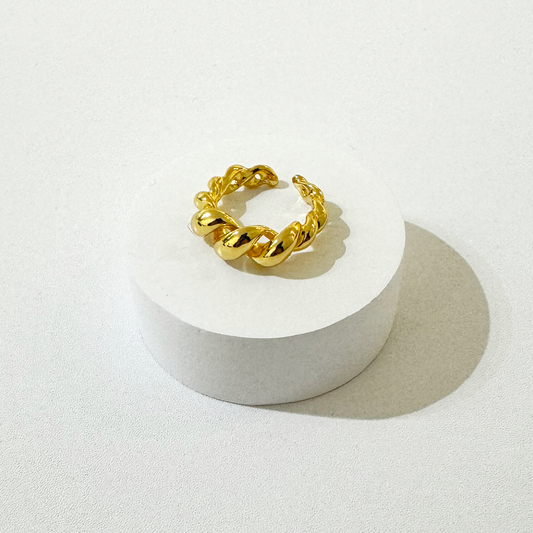 TWISTED ROPE (Gold) - anti-tarnish ring